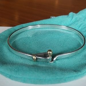 Sterling and 18 karat hook and eye ball Tiffany ba